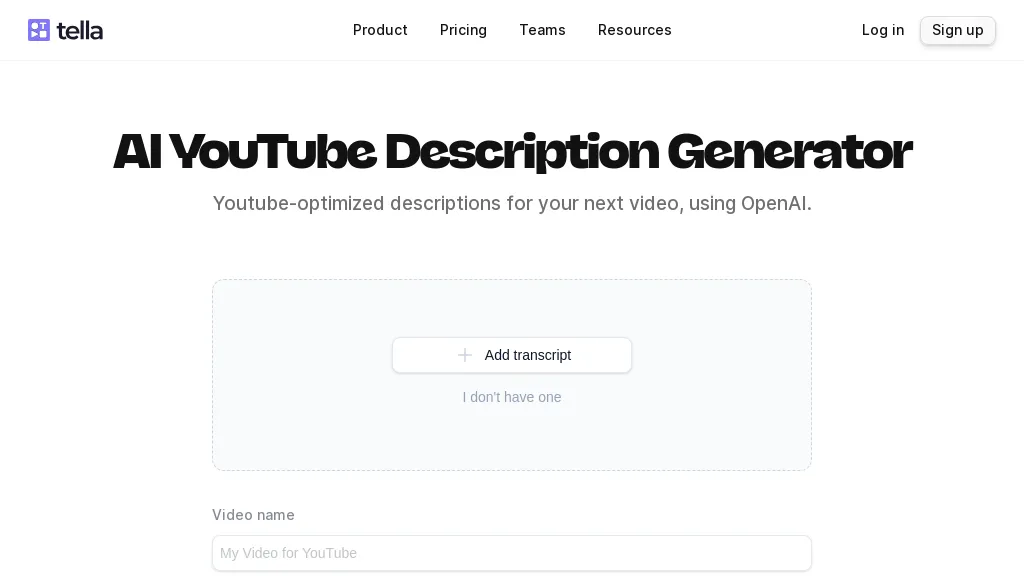 AI YouTube Description Generator hero image
