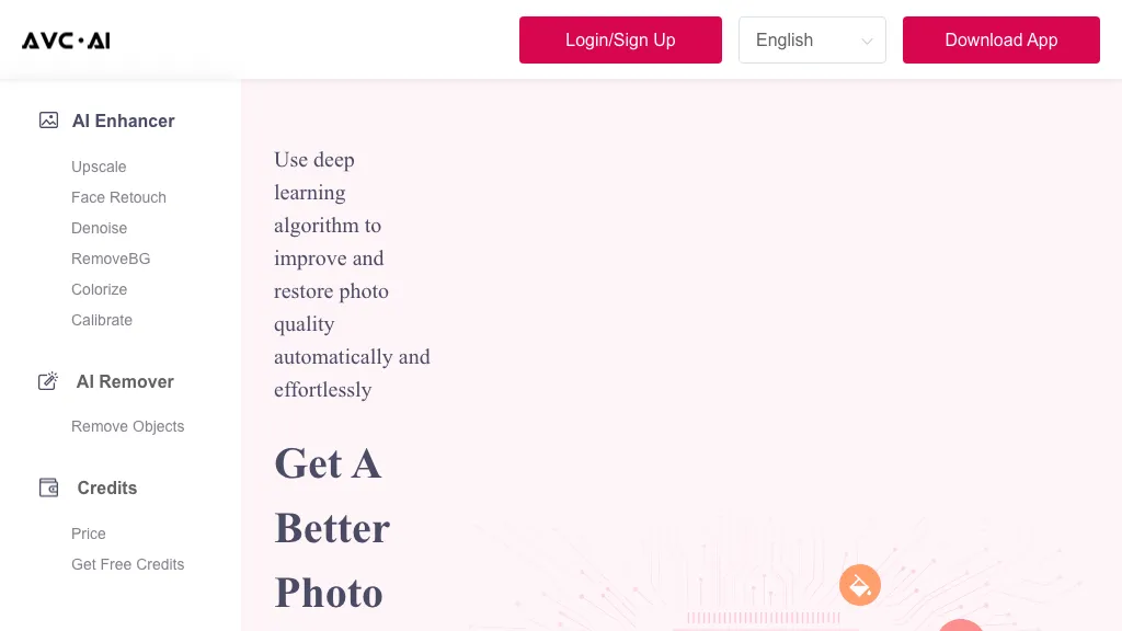AVCLabs Photo Enhancer AI Online hero image