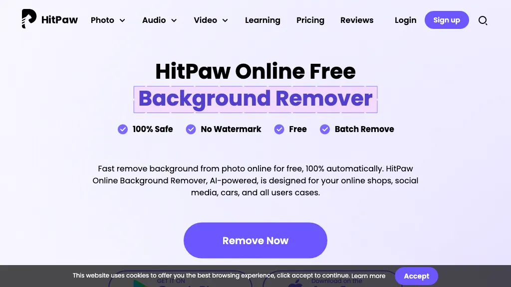 Background remover from photo by Hitpaw hero image