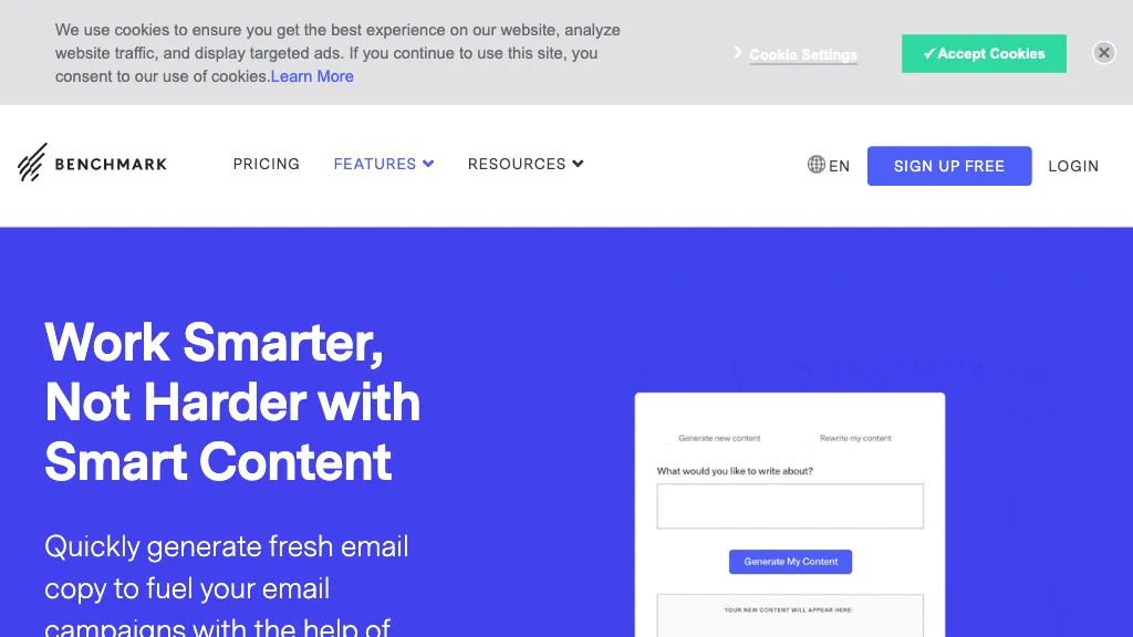 Benchmark Email hero image