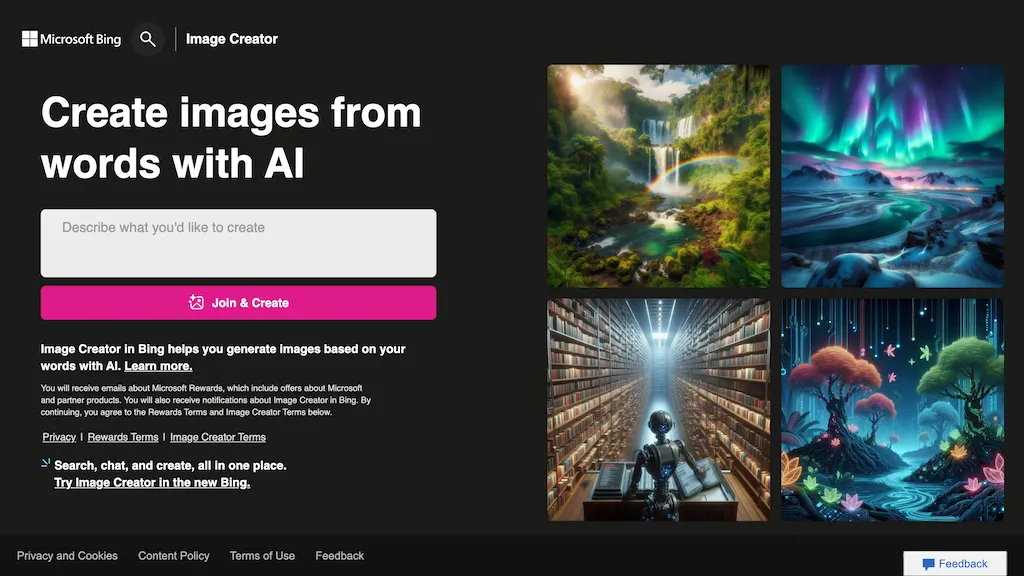 Bing Image Creator hero image