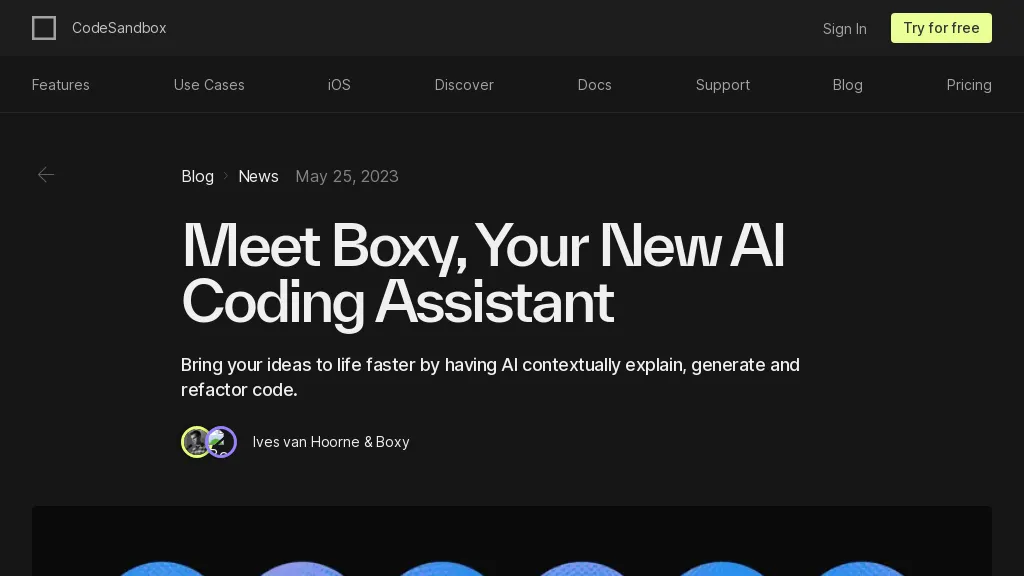 Boxy hero image