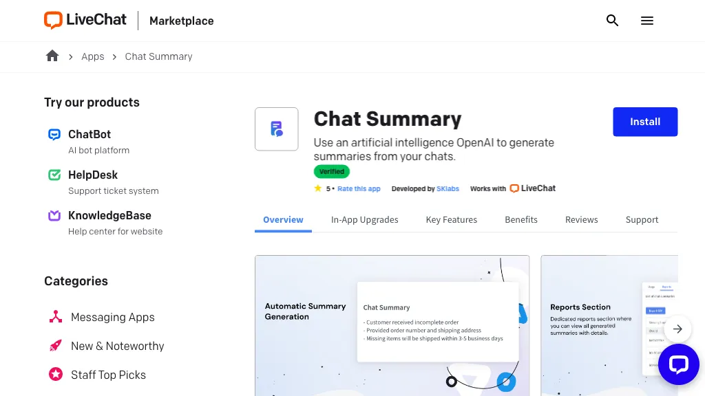 Chat Summary for LiveChat hero image