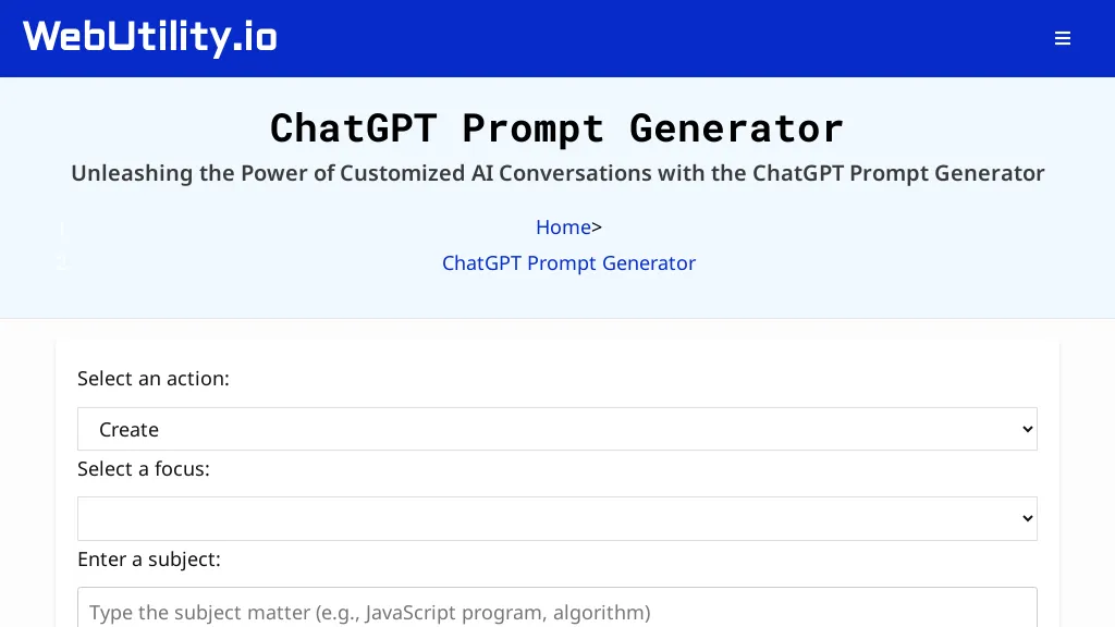 ChatGPT Prompt Generator hero image