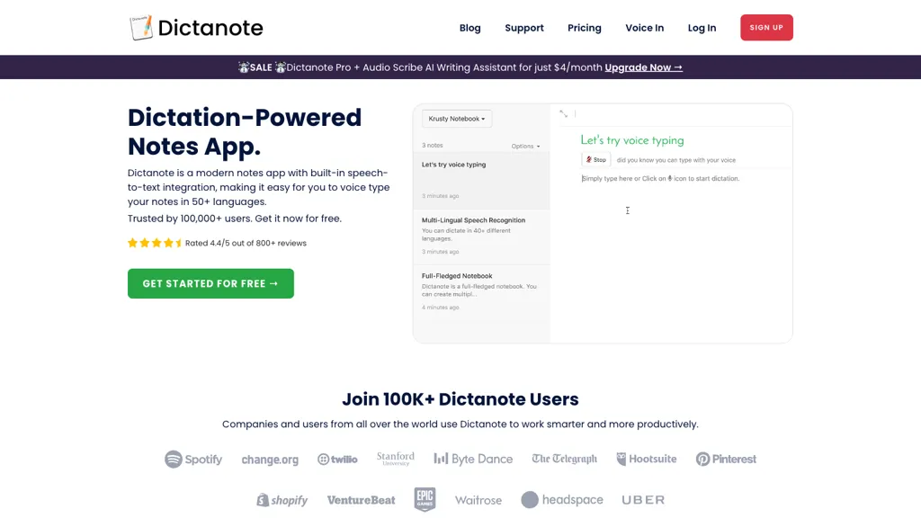 Dictanote hero image