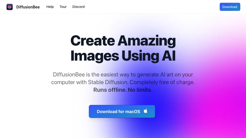 DiffusionBee hero image
