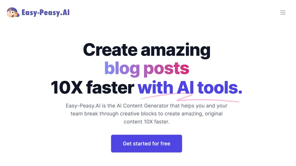 Easy-Peasy.AI hero image
