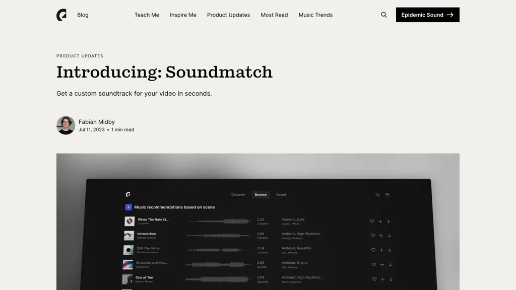 Epidemic Sound hero image