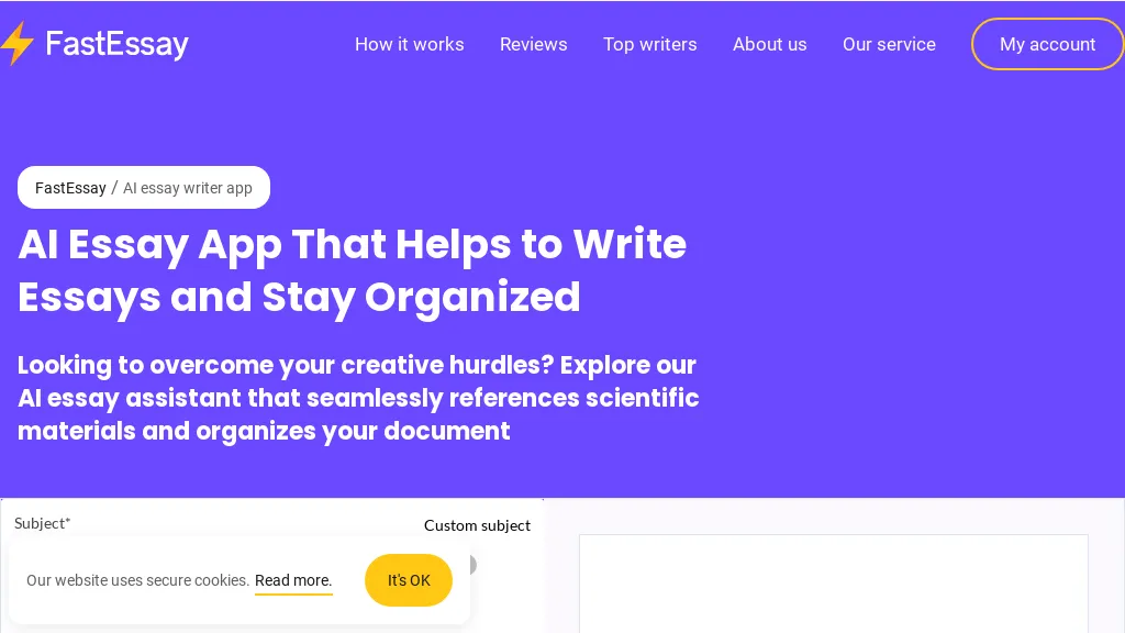 Fast AI Essay Writer hero image