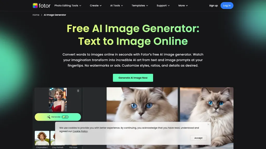 Fotor image generator hero image