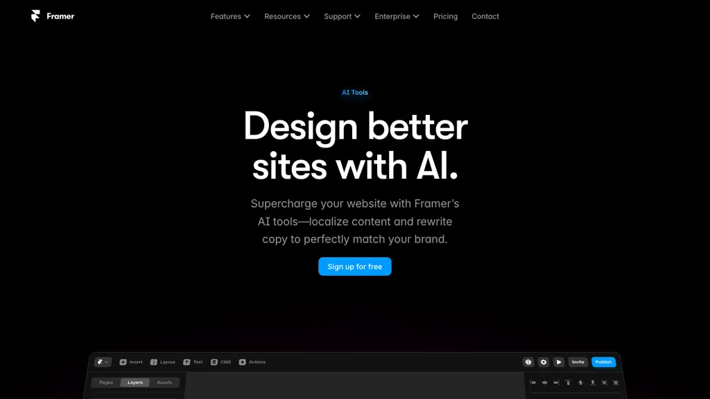 Framer hero image