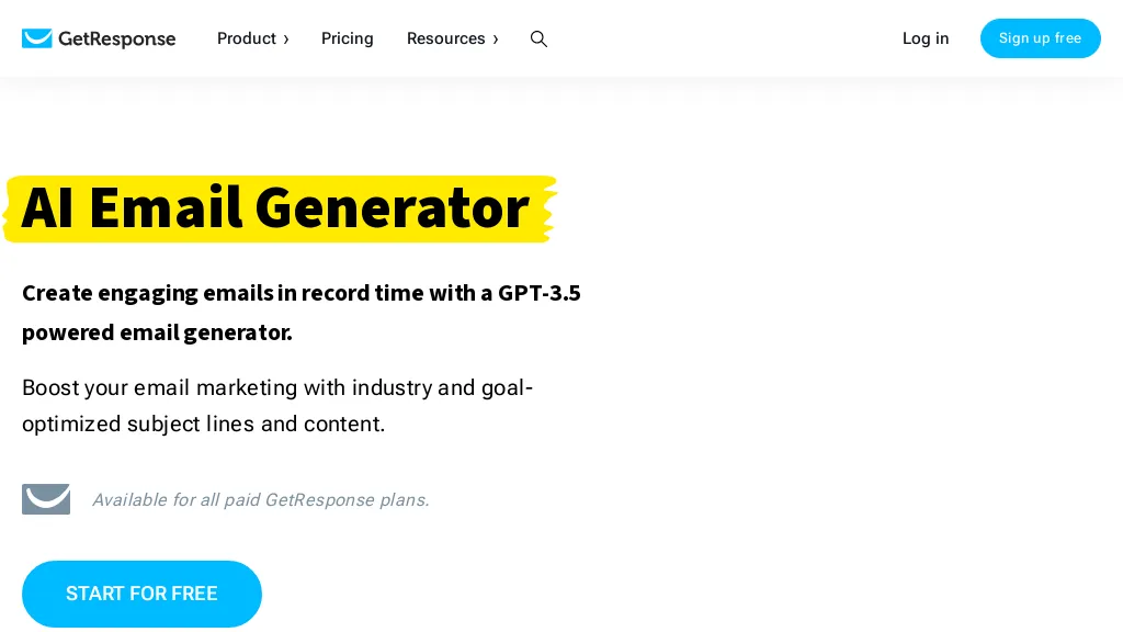 GetResponse Email Generator hero image