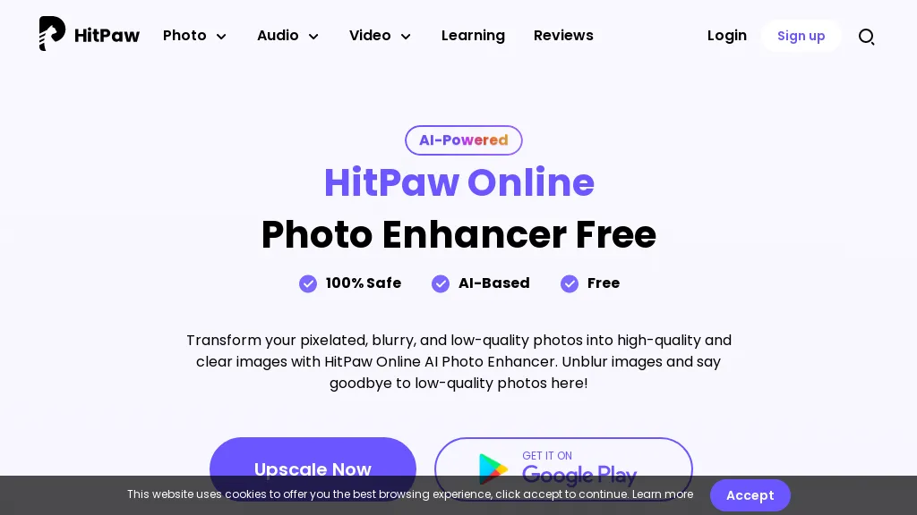 HitPaw Online Photo Enhancer hero image