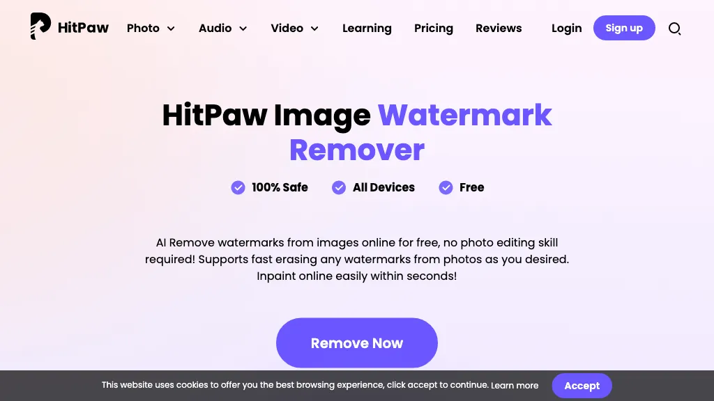 Hitpaw watermark remover hero image