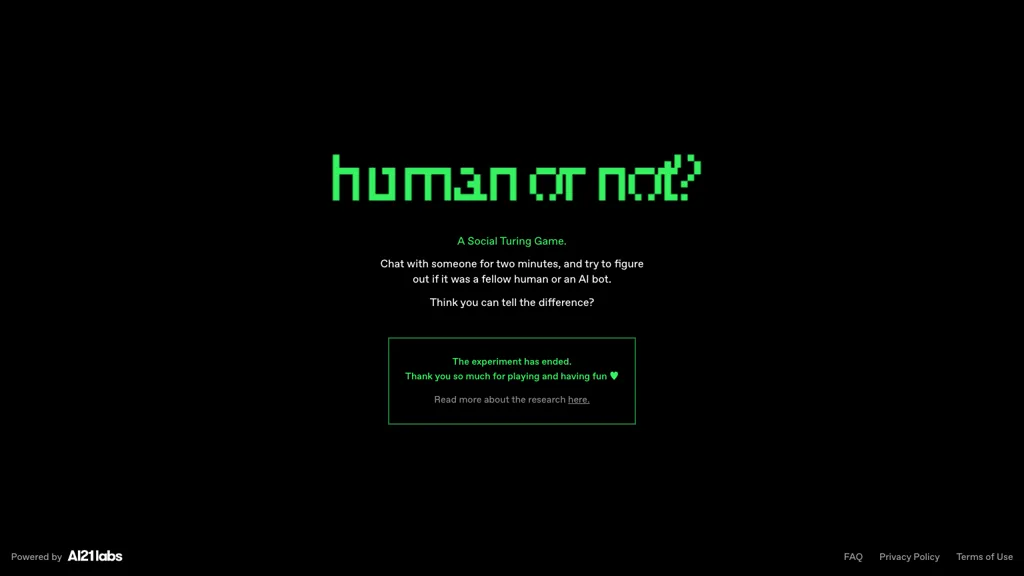 Human or Not hero image