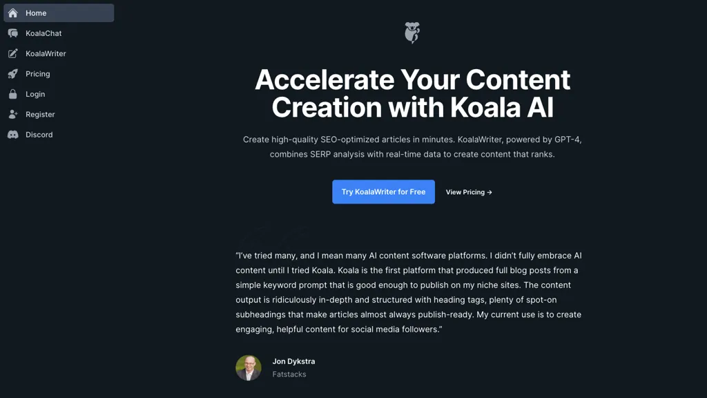 KoalaWriter hero image