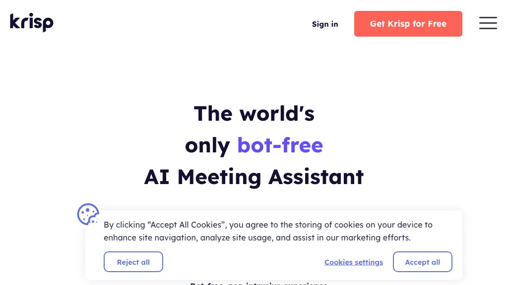 Krisp AI Meeting Assistant hero image