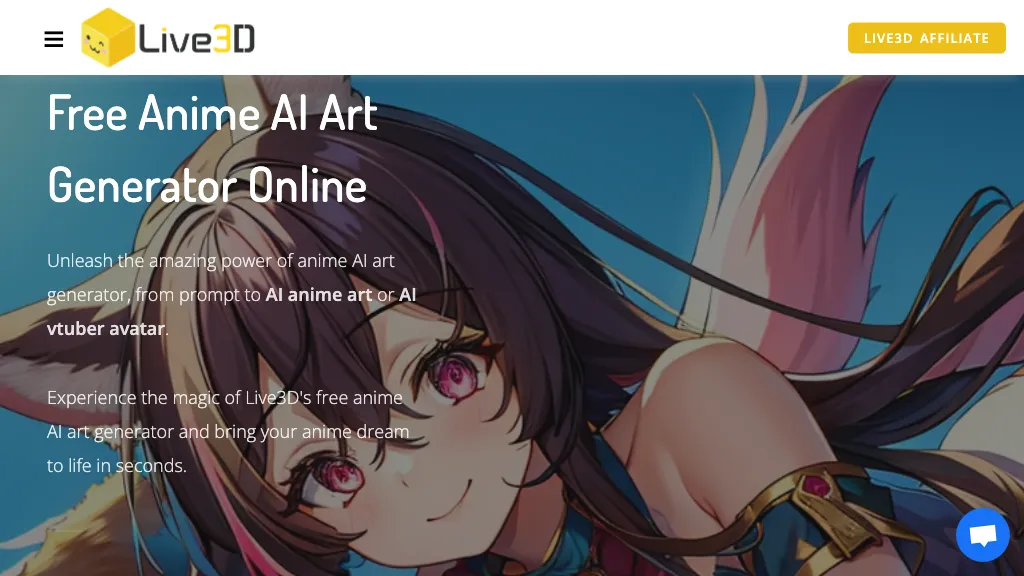 Live3d Anime Generator hero image