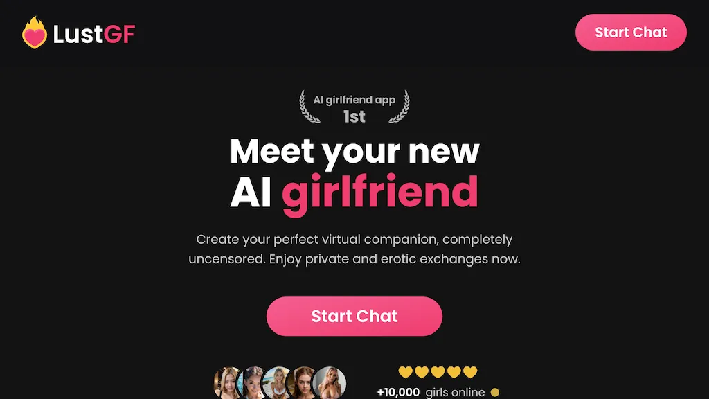 LustGF AI Girlfriend hero image