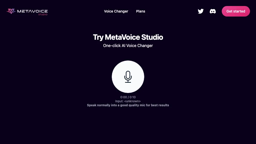 MetaVoice Studio hero image