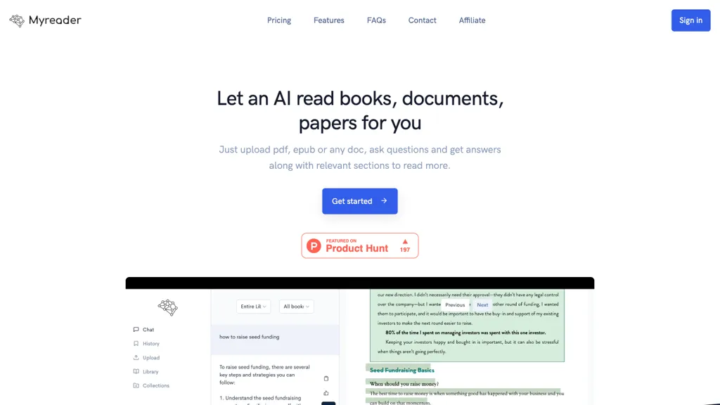 Myreader AI hero image