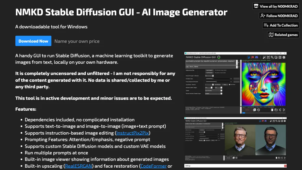 NMKD Stable Diffusion hero image