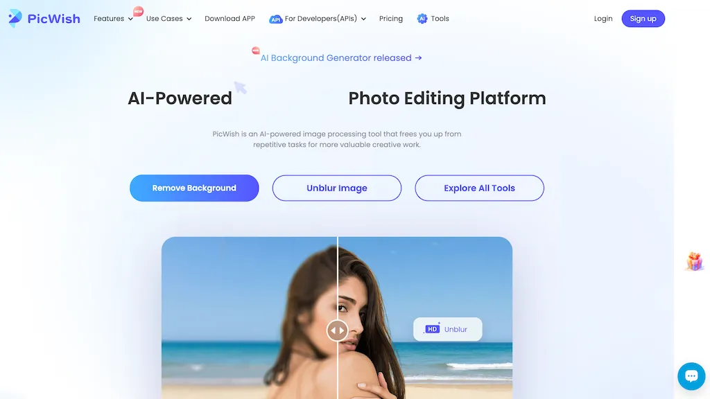 PicWish hero image