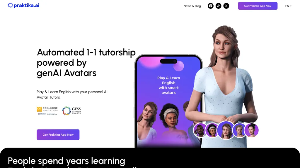 Praktika.ai hero image