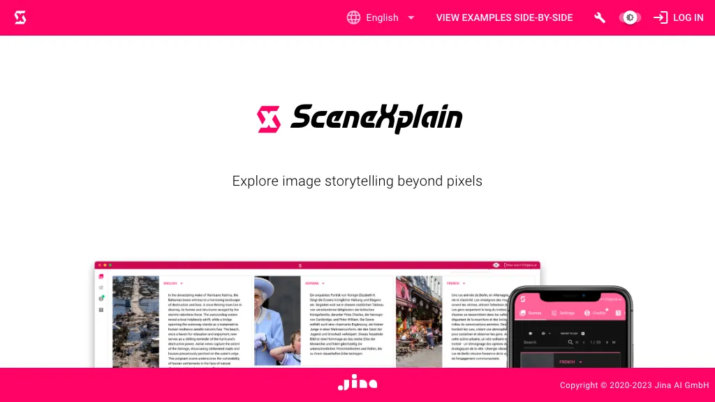 SceneXplain hero image