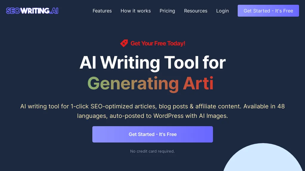 SEO Writing AI hero image