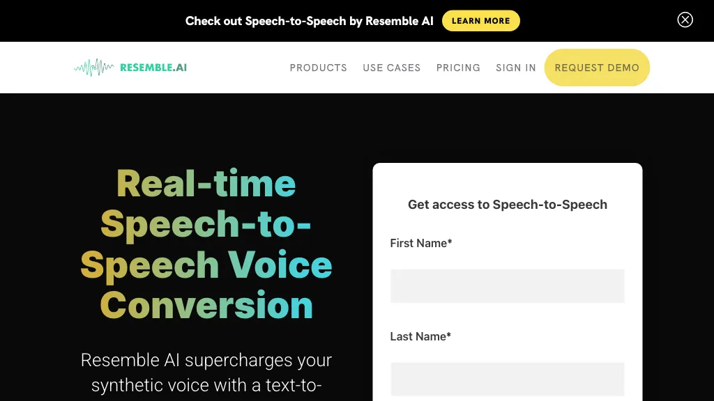 Speech-to-Speech hero image