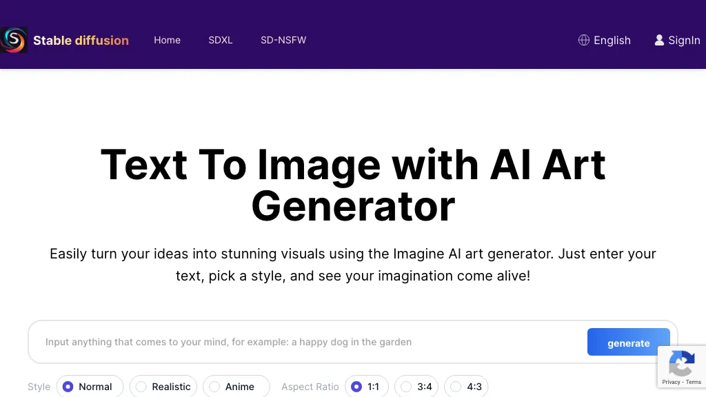 Stable Diffusion AI Generator hero image