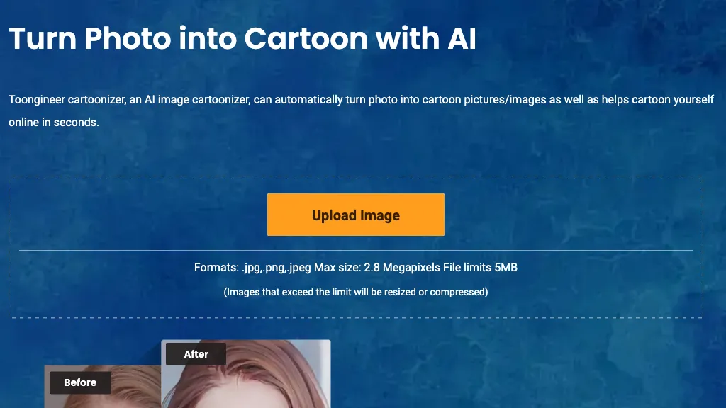 Toongineer Cartoonizer hero image