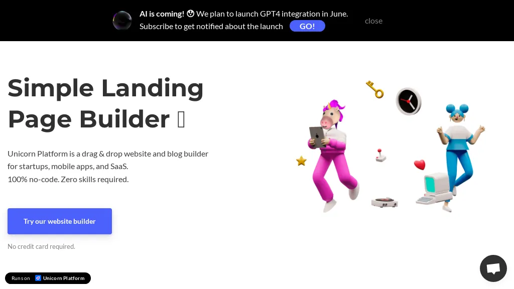 Unicorn Platform hero image