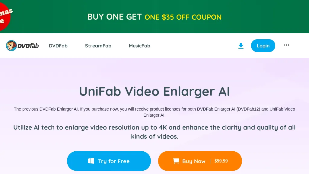 UniFab Video Enlarger AI hero image
