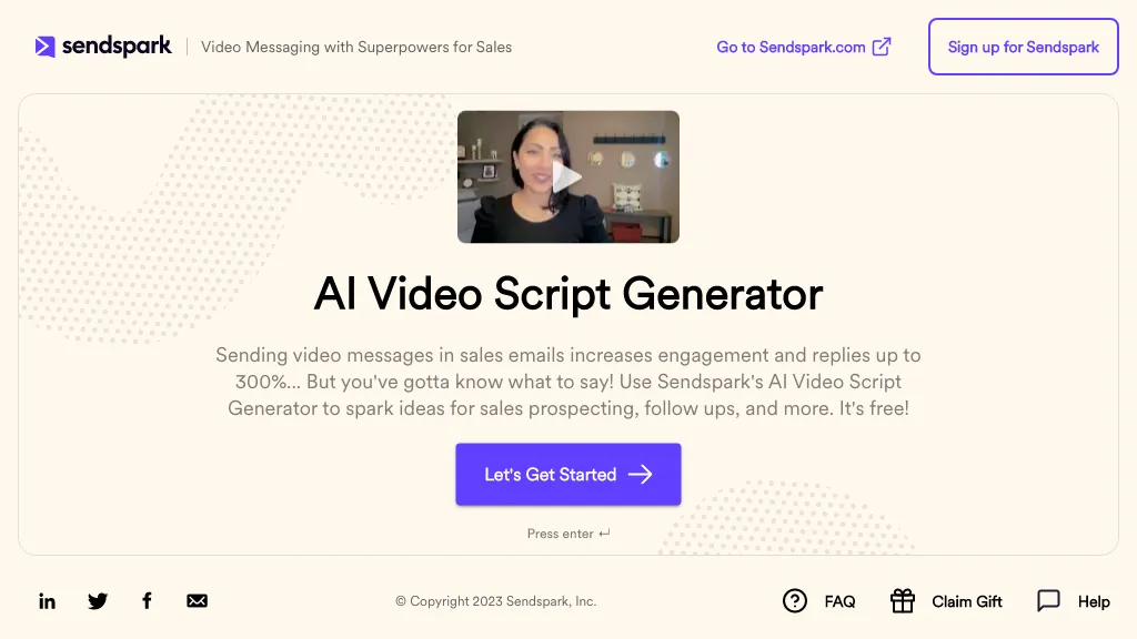 Video script generator hero image