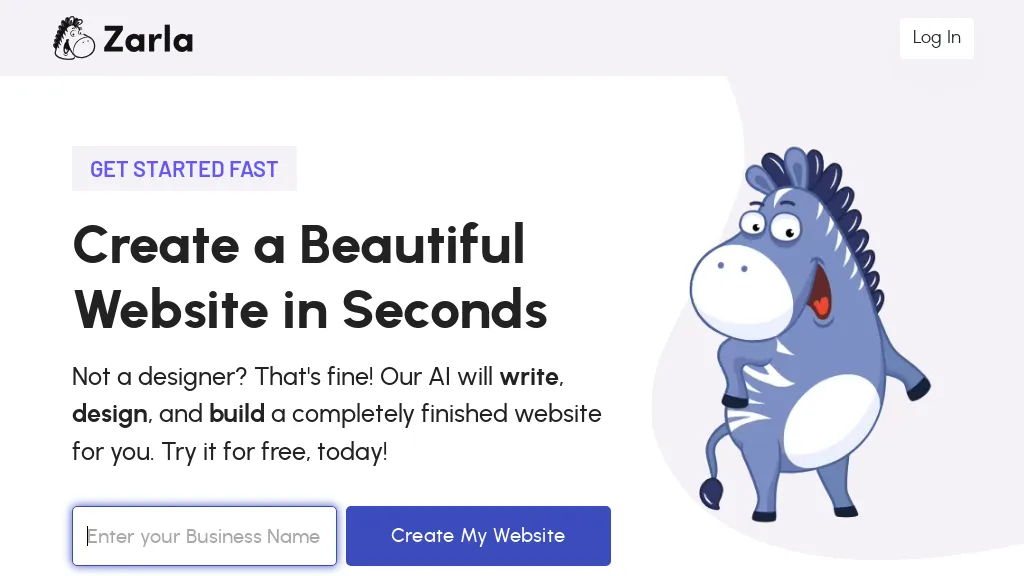 Zarla Website Builder hero image